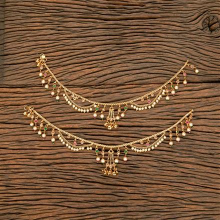 Antique Pearl Payal With Gold Plating