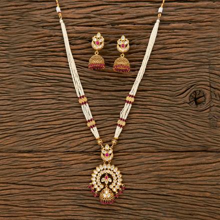 Antique Mala Pendant Set With Gold Plating