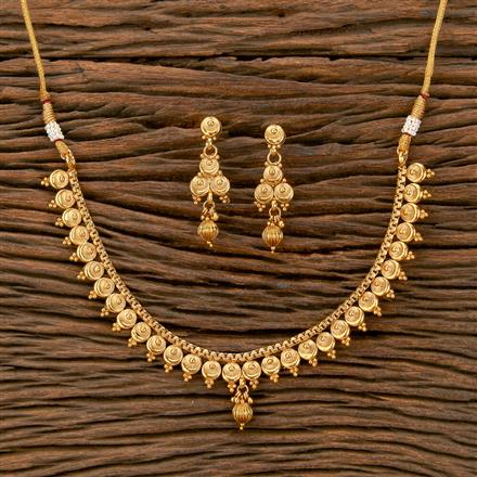 Antique Plain Gold Necklace With Gold Plating