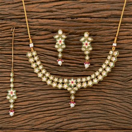 Antique Meenakari Necklace With Gold Plating