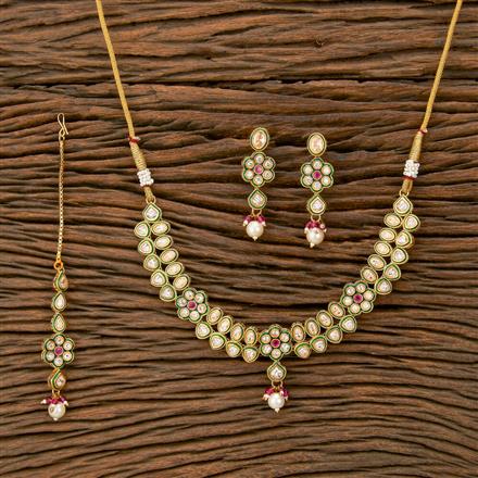 Antique Meenakari Necklace With Gold Plating