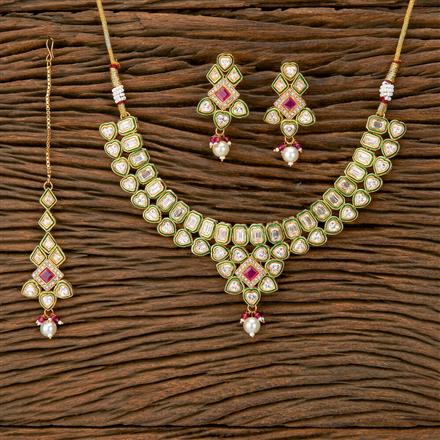 Antique Meenakari Necklace With Gold Plating