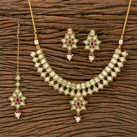 Antique Meenakari Necklace With Gold Plating
