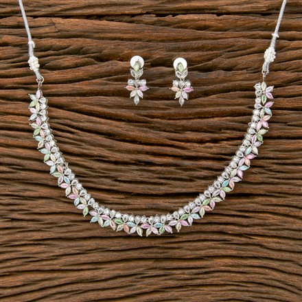 Antique Classic Necklace With Rhodium Plating