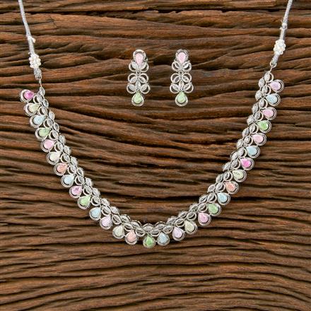 Antique Classic Necklace With Rhodium Plating