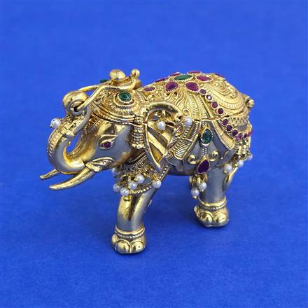 Antique Classic Sindoor Box with Matte Gold Plating