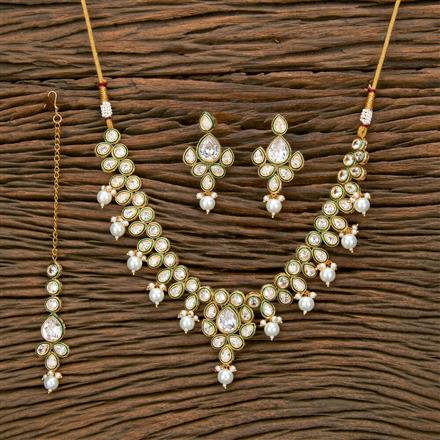 Antique Moti Necklace With Gold Plating