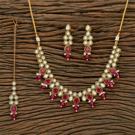 Antique Moti Necklace With Gold Plating