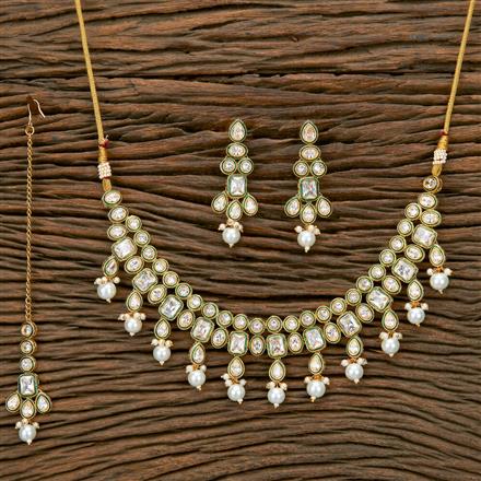 Antique Pearl Necklace With Gold Plating