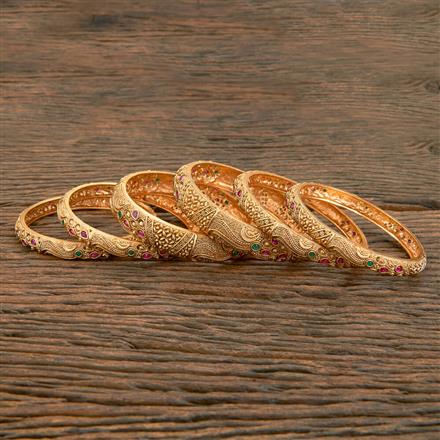 Antique Classic Bangles With Matte Gold Plating