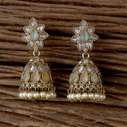 Antique Jhumki With Mehndi Plating