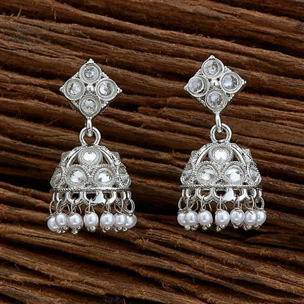 Antique Jhumki With Rhodium Plating