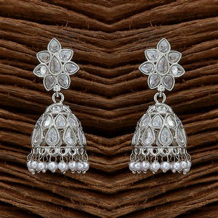 Antique Pearl Earring With Rhodium Plating