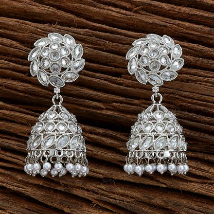 Antique Moti Earring With Rhodium Plating