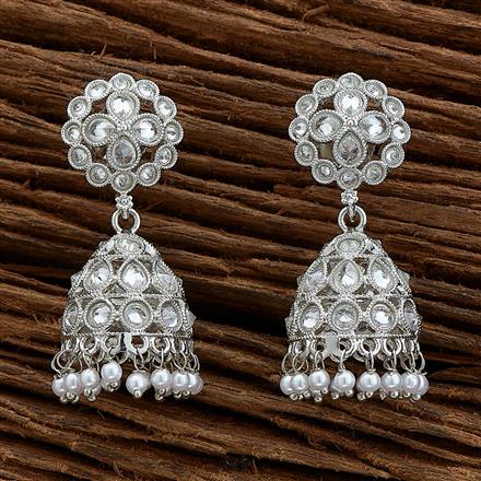 Antique Moti Earring With Rhodium Plating