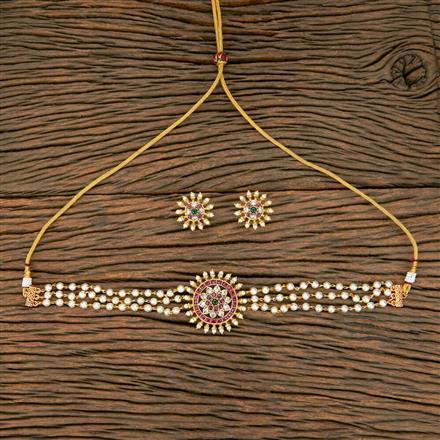 Antique Pearl Necklace With Gold Plating