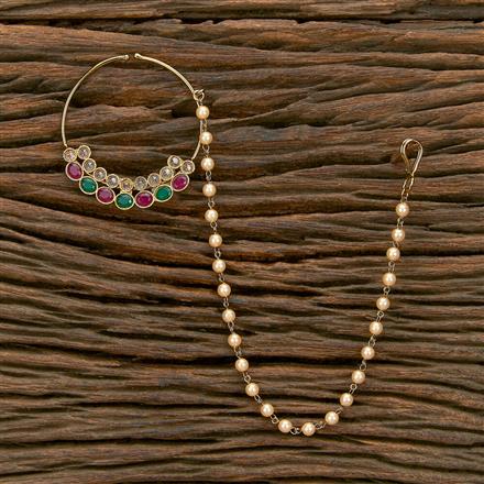 Antique Pressing Nose Ring With Mehndi Plating