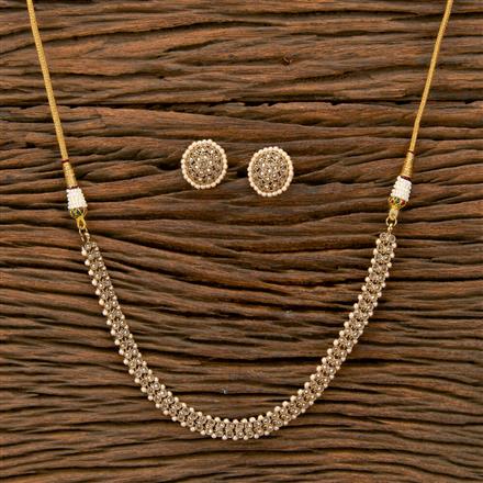 Antique Delicate Necklace With Mehndi Plating