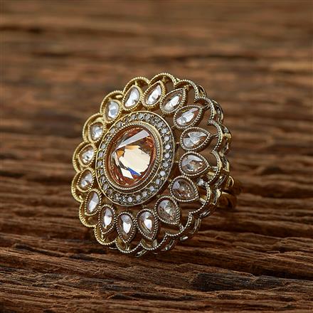 Antique Adjustable Ring With Mehndi Plating