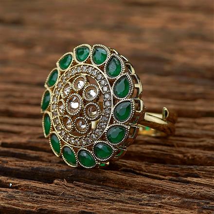 Antique Adjustable Ring With Mehndi Plating