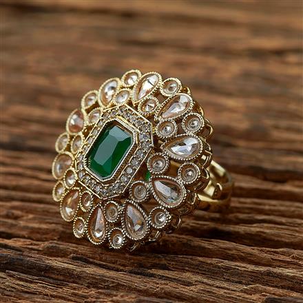 Antique Adjustable Ring With Mehndi Plating