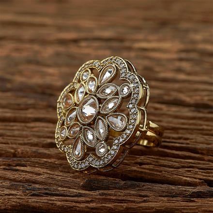 Antique Adjustable Ring With Mehndi Plating