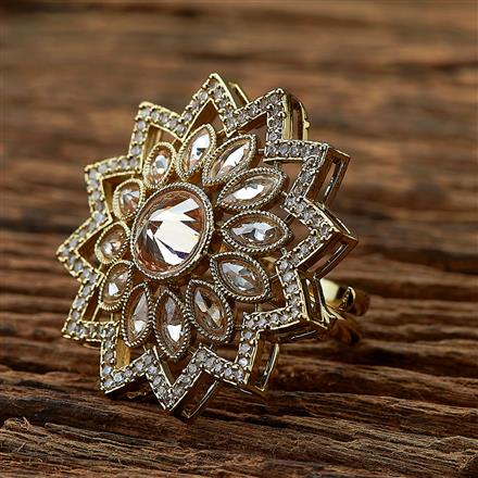 Antique Adjustable Ring With Mehndi Plating