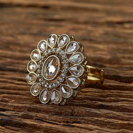 Antique Adjustable Ring With Mehndi Plating
