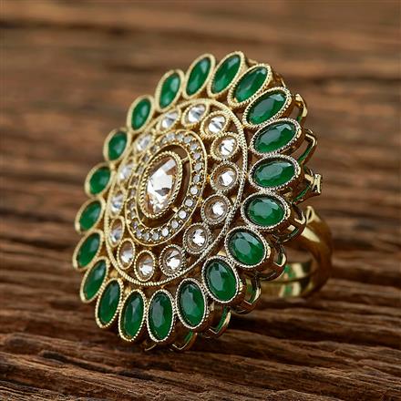 Antique Adjustable Ring With Mehndi Plating