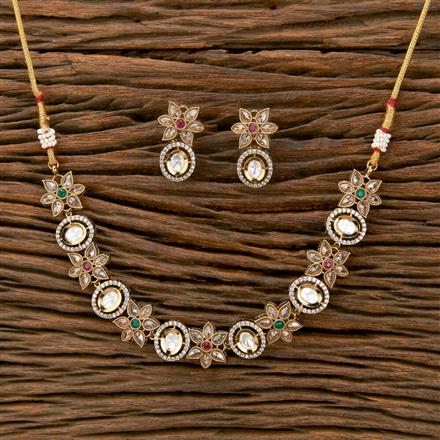Antique Classic Necklace With Mehndi Plating