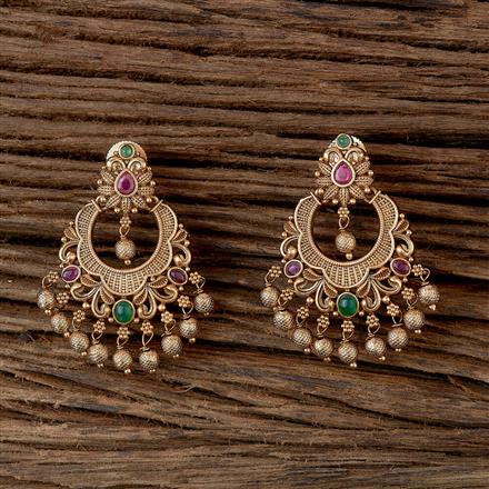 Antique Chand Earring With Matte Gold Plating