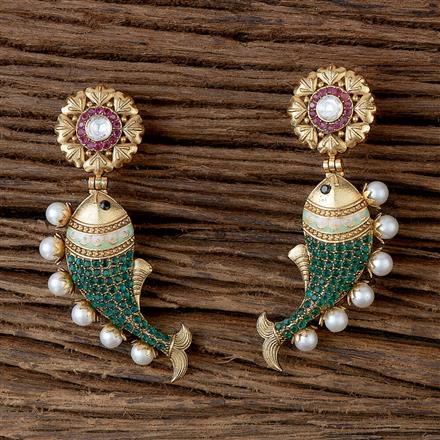 Antique Classic Earring With Matte Gold Plating