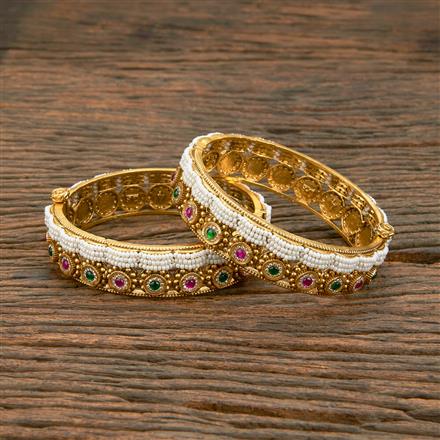 Antique Openable Bangles With Matte Gold Plating