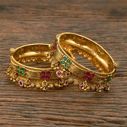 Antique Openable Bangles With Matte Gold Plating