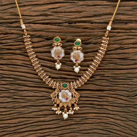 Antique Pearl Necklace With Gold Plating