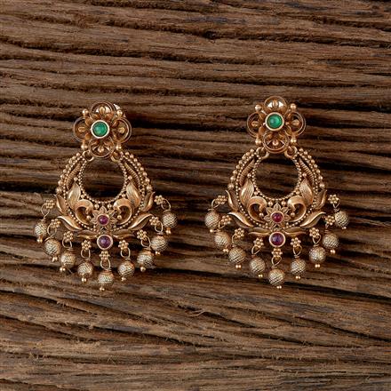 Antique Chand Earring With Matte Gold Plating