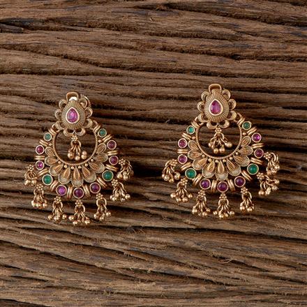 Antique Chand Earring With Matte Gold Plating
