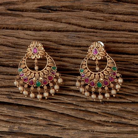 Antique Chand Earring With Matte Gold Plating
