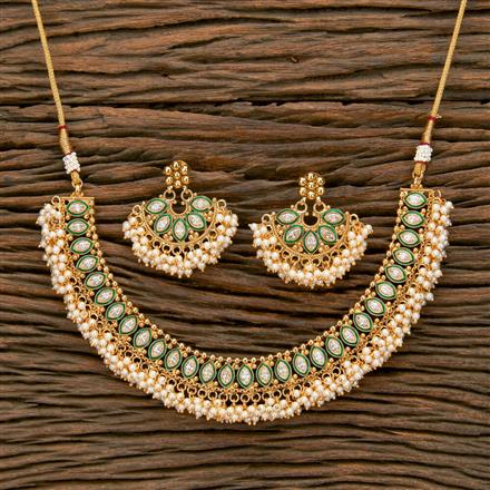 Antique Moti Necklace With Gold Plating