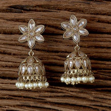 Antique Jhumki With Mehndi Plating