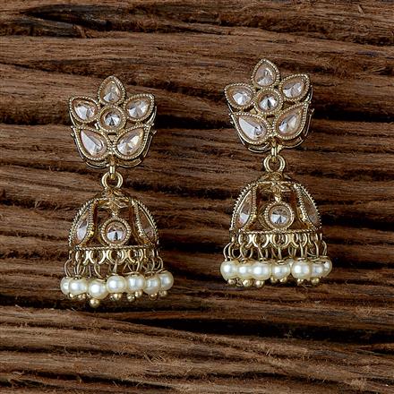 Antique Jhumki With Mehndi Plating