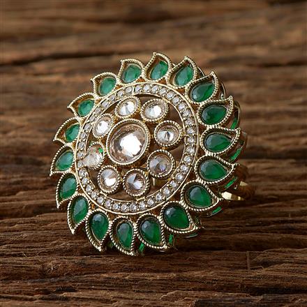 Antique Adjustable Ring With Mehndi Plating