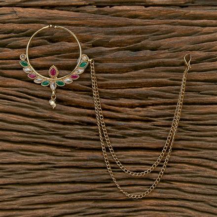 Antique Pressing Nose Ring With Mehndi Plating
