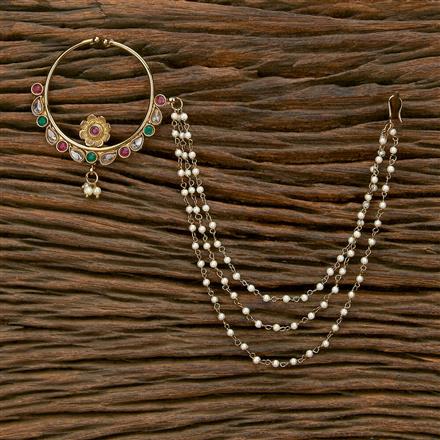 Antique Pressing Nose Ring With Mehndi Plating