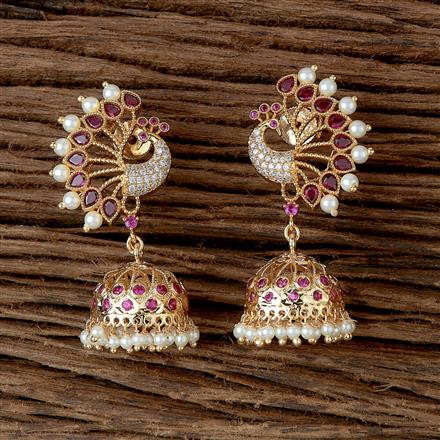 Antique Peacock Jhumki With Gold Plating