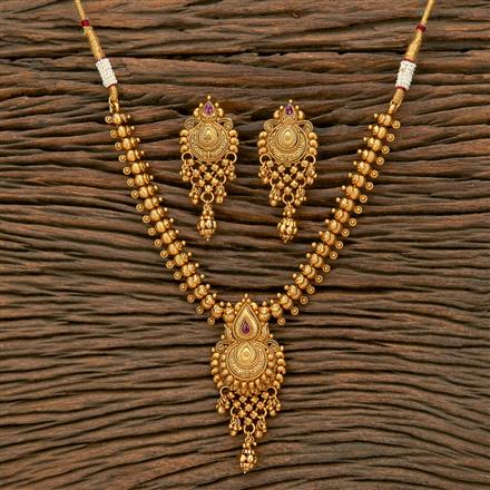 Antique Classic Necklace With Matte Gold Plating