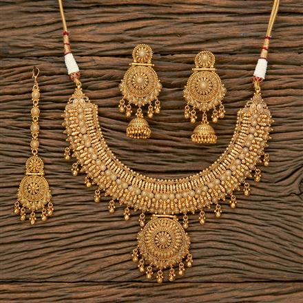 Antique Plain Gold Necklace With Gold Plating