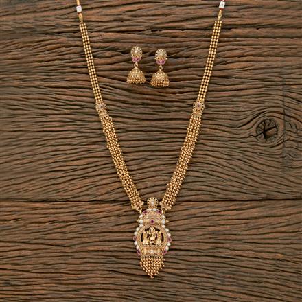 Antique South Indian Necklace With Matte Gold Plating
