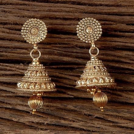Antique Plain Gold Earring With Gold Plating