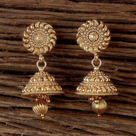 Antique Plain Gold Earring With Gold Plating